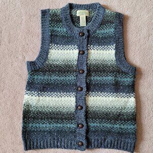 Vintage NEW St John’s Bay Women's Button-Up Knit Sweater Vest Size Petite Small